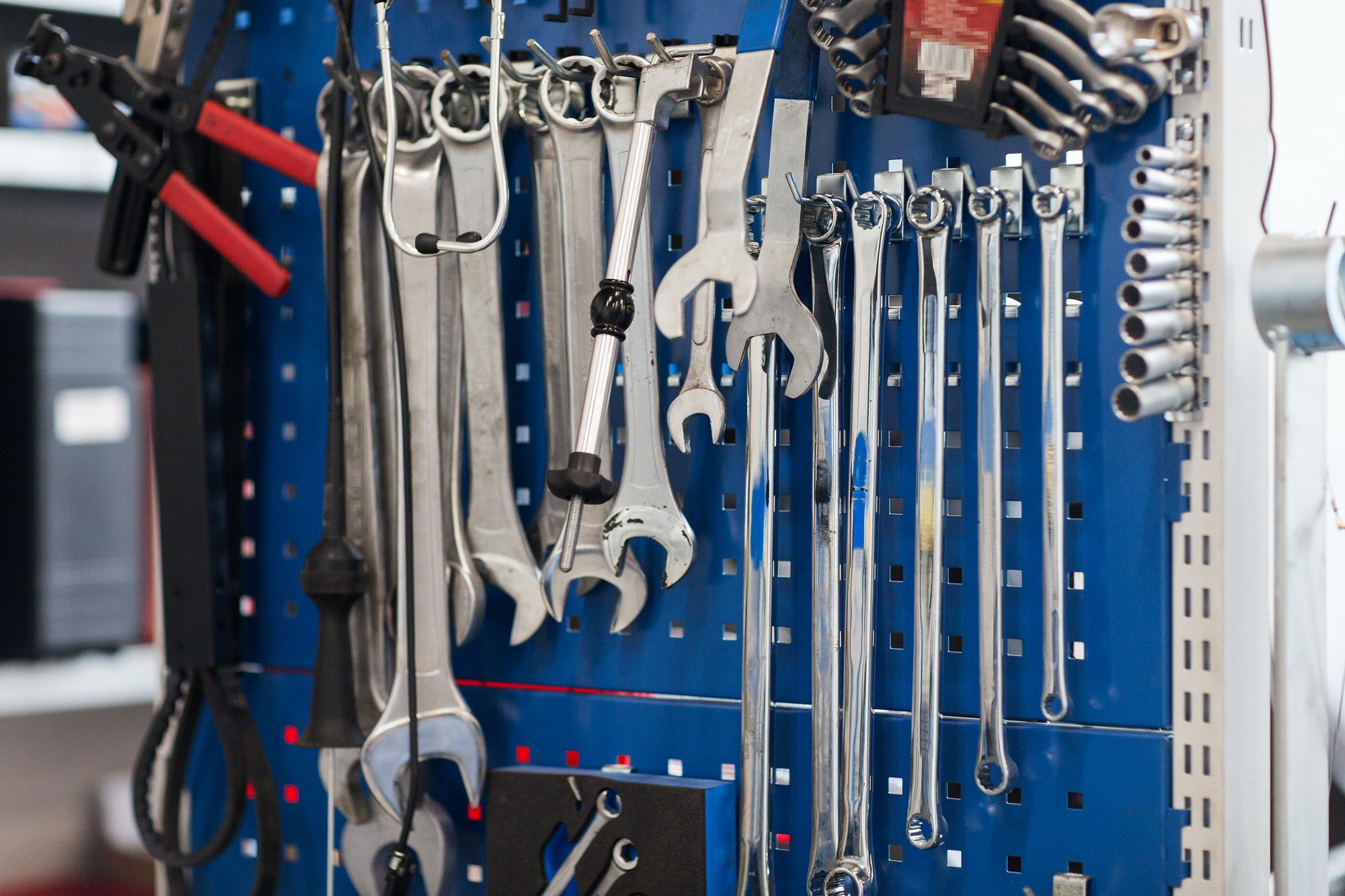 tools set at car workshop